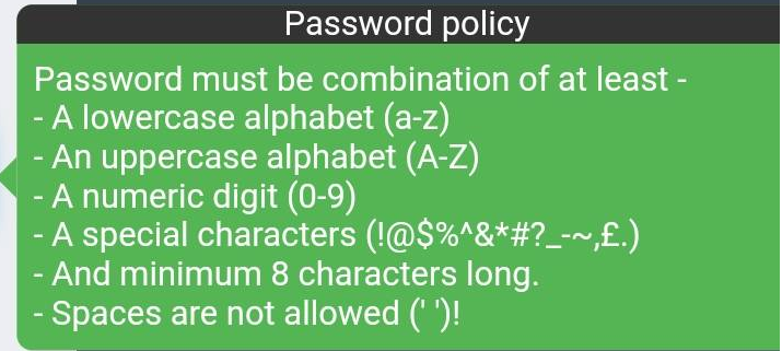 ibas++ password change